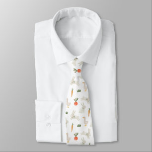 Bunnies & Ducks on the Farm Pattern Neck Tie