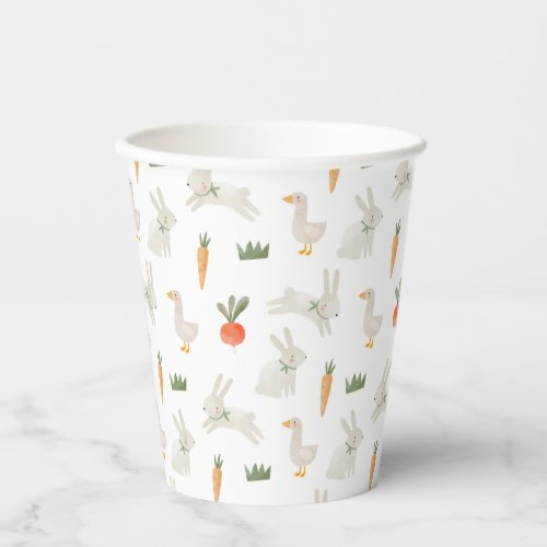 Bunnies  Ducks on the Farm Pattern Paper Cups