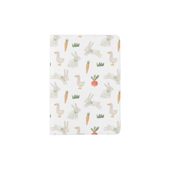 Bunnies & Ducks on the Farm Pattern Passport Holder (Front)