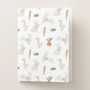 Bunnies & Ducks on the Farm Pattern Pocket Folder