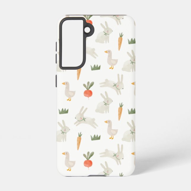 Bunnies & Ducks on the Farm Pattern Samsung Galaxy Case (Back)