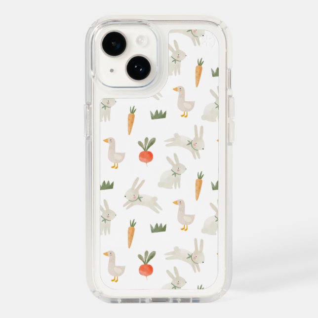 Bunnies & Ducks on the Farm Pattern Speck iPhone Case (Front)