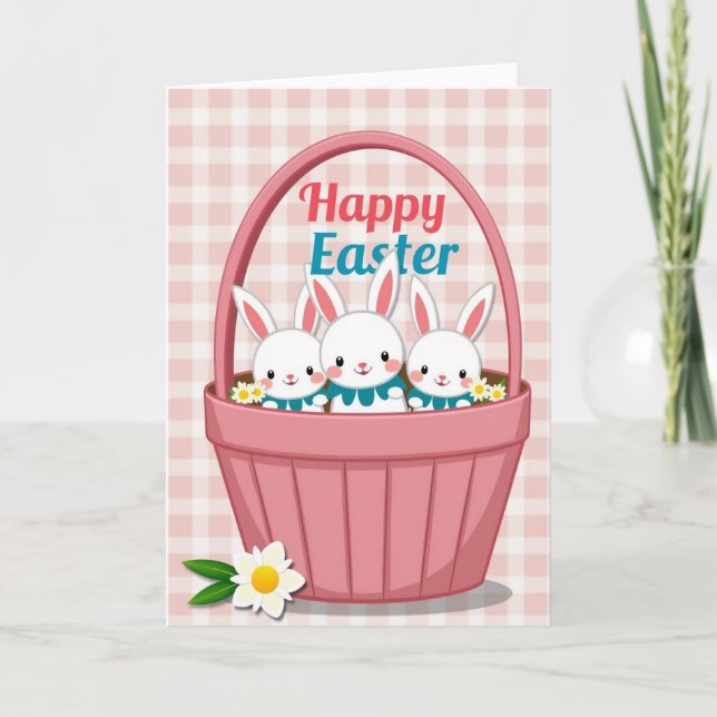 Bunnies Easter Glitter Texture Card (Front)