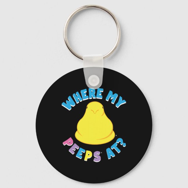 Bunnies Easter Where My Bunnies At Clic Chick  Keychain (Front)