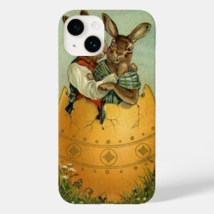 Bunnies in a Gold Egg, Vintage Victorian Easter Case-Mate iPhone 14 Case