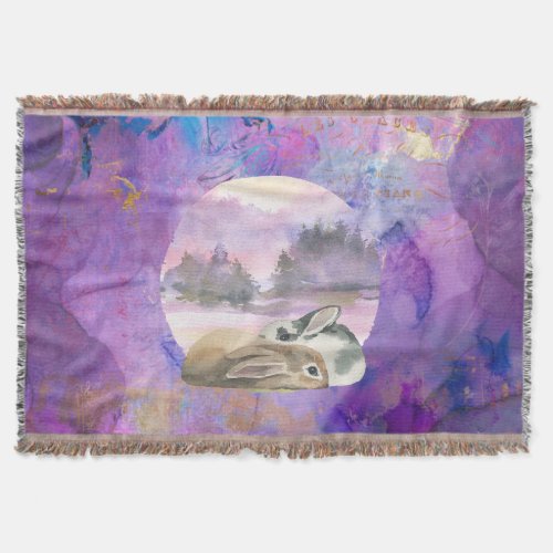 Bunnies in Lavender Dream  Throw Blanket