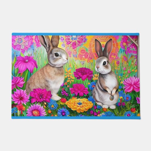 Bunnies in Spring Doormat