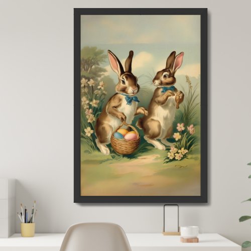 Bunnies In Spring Vintage Easter Wall Decor