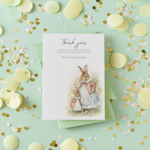 Bunnies mummy Baby Shower Thank You Card