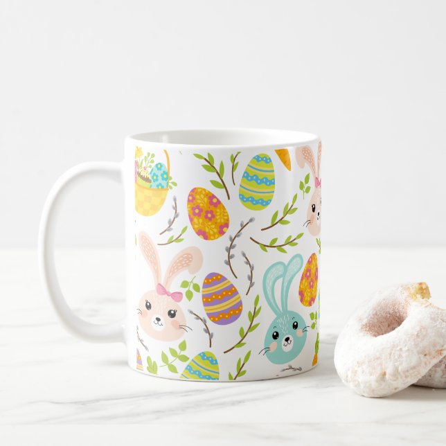 Bunnies -N- Baskets Coffee Mug (With Donut)