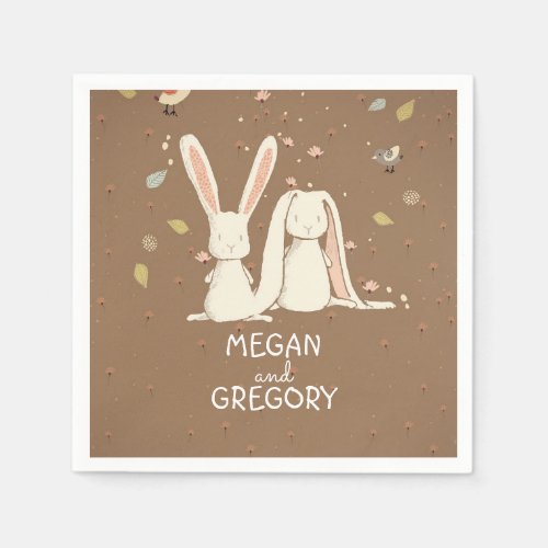 bunnies rabbit cute paper napkins