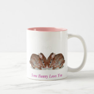 bunnies, Some Bunny Loves You Two-Tone Coffee Mug