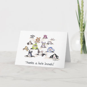 Bunnies: Thanks a Hole Bunch Letterpress Thank You Card