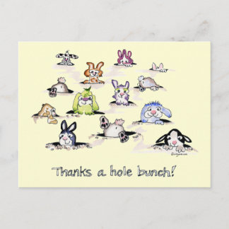 Bunnies: Thanks a Hole Bunch Postcard