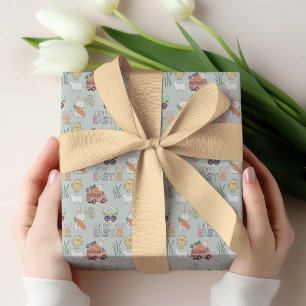 Bunnies With Carrots and Little Easter Chicks Wrapping Paper
