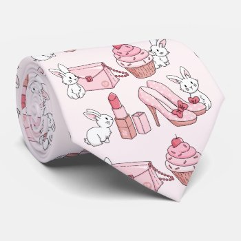 Bunnies With Pink Stuff Tie by bunnieswithstuff at Zazzle