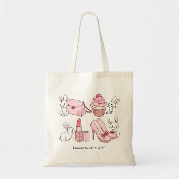 Bunnies With Pink Stuff Tote Bag by bunnieswithstuff at Zazzle