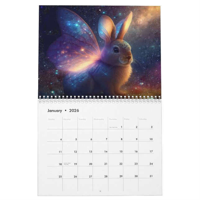Bunnies With Wings Calendar (Jan 2026)