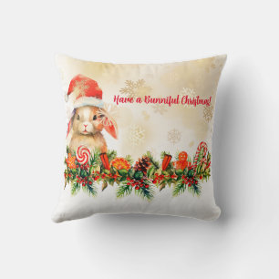 Bunniful Christmas Throw Pillow