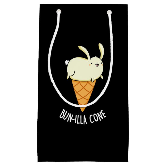 Bunnilla Cone Funny Bunny Vanilla Dark BG Small Gift Bag (Front)
