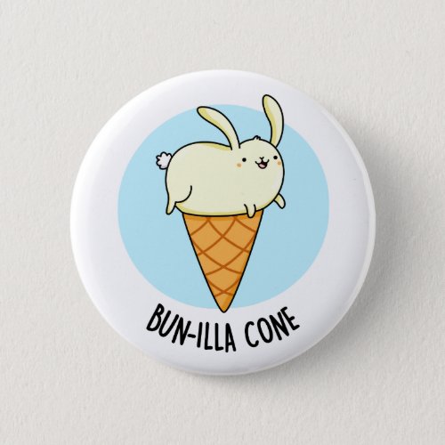 Bunnilla Cone Funny Bunny Vanilla Ice Cream Pun Button