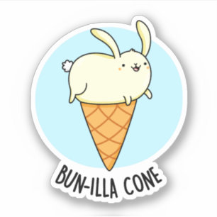 Bunnilla Cone Funny Bunny Vanilla Ice Cream Pun Sticker