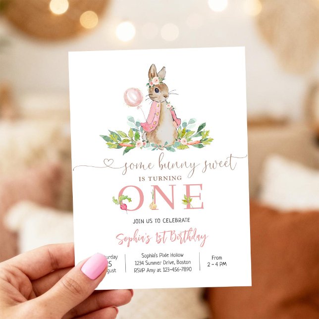 Bunny 1st Birthday Invitation (Creator Uploaded)