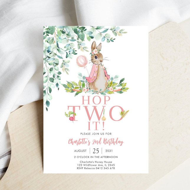 Bunny 2nd Birthday Invitation (Creator Uploaded)