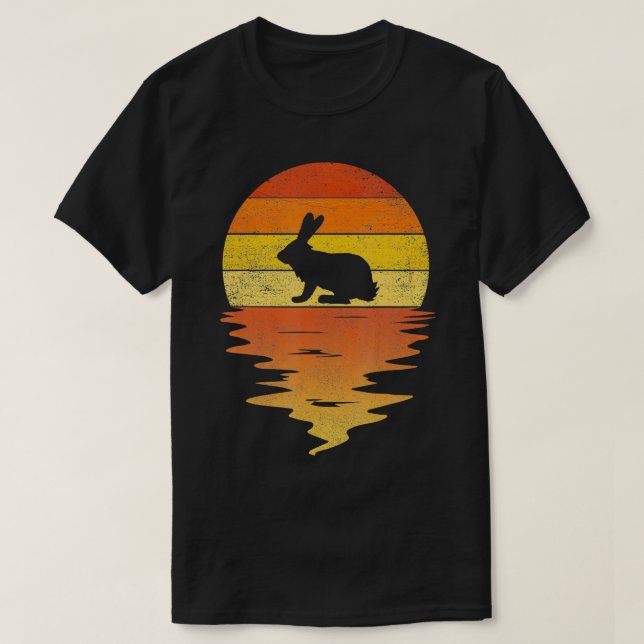 Bunny  70s vintage retro sunset Rabbit  T-Shirt (Design Front)