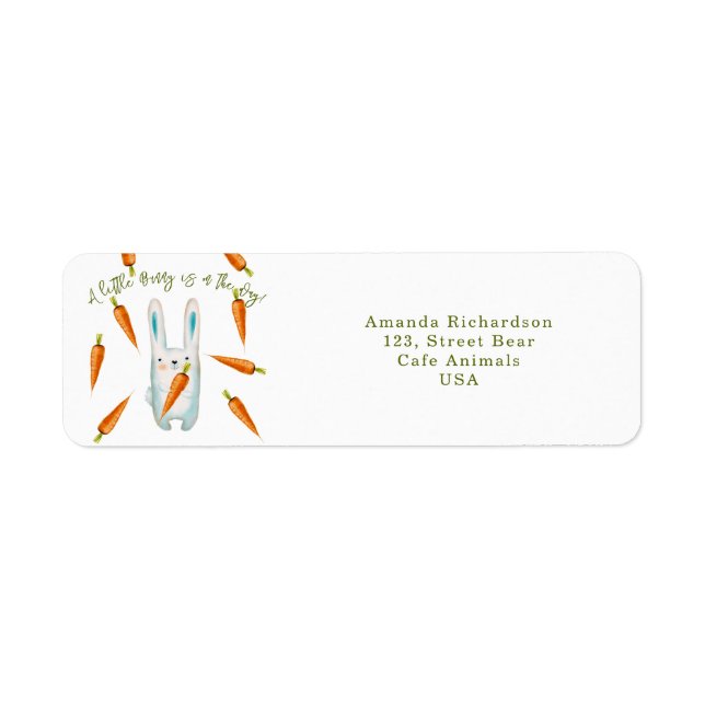 Bunny - A little bunny is on the way! baby shower Label (Front)