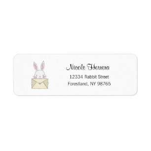 Bunny Address Label, Rabbit, Nature Label
