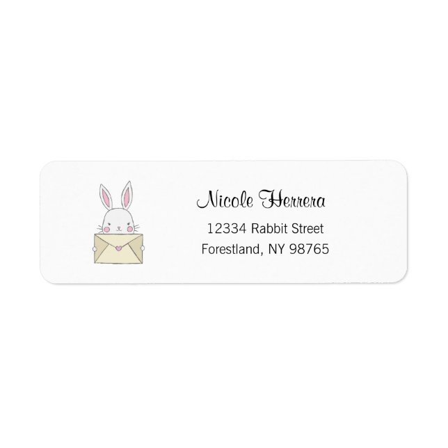 Bunny Address Label, Rabbit, Nature Label (Front)