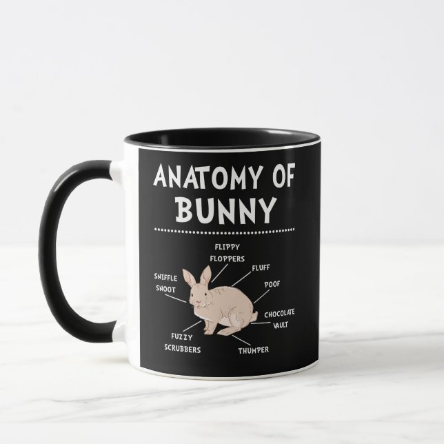 Bunny Anatomy Rabbit Lover Bunny Mom Mug (Left)