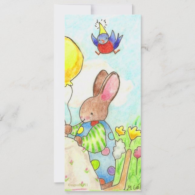 bunny and balloon birthday invite (Front)