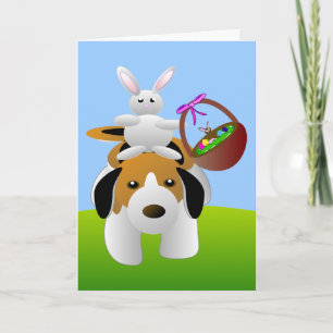 Bunny and Beagle Easter Card