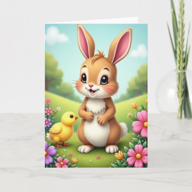 Bunny And Birdie Friend Card (Front)