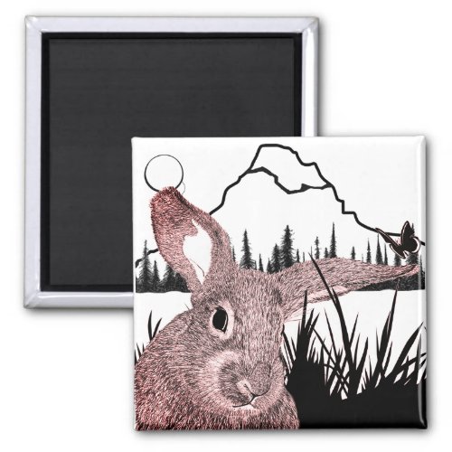 Bunny and Butterfly Magnet