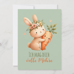 Bunny and carrot- full carrot- Easter Invitation