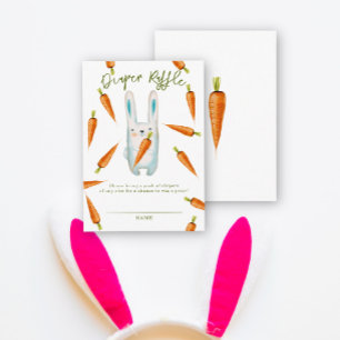 Bunny and carrots - diaper raffle enclosure card