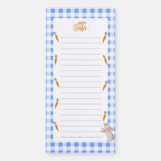 Bunny and carrots, magnetic Easter Notepad. Notepad