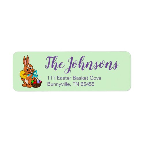 Bunny and Chick Easter Egg Address Label