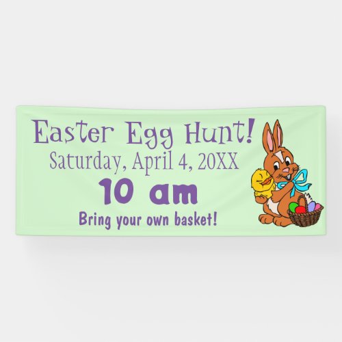 Bunny and Chick Easter Egg Hunt Banner