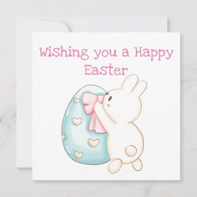 Bunny and Easter Egg Holiday Card (Front)