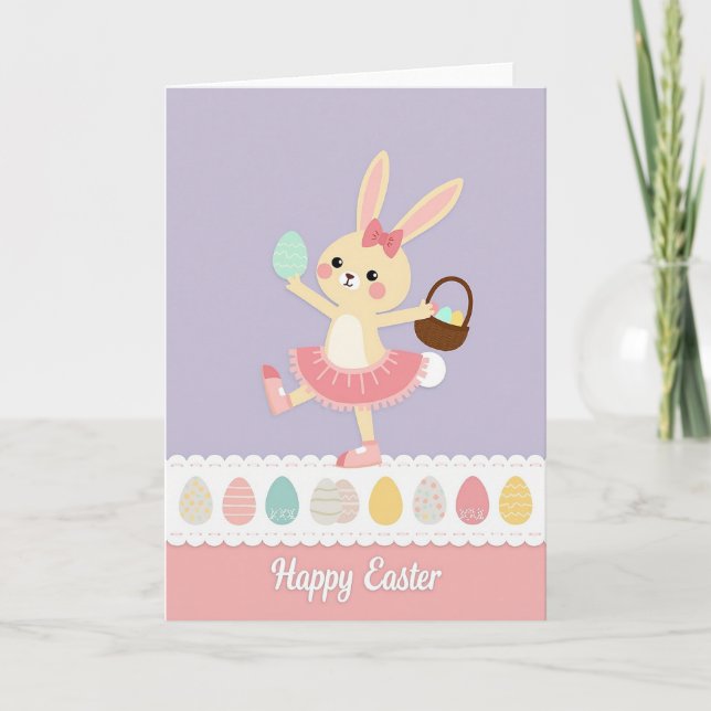 Bunny And Easter Eggs Art Card (Front)