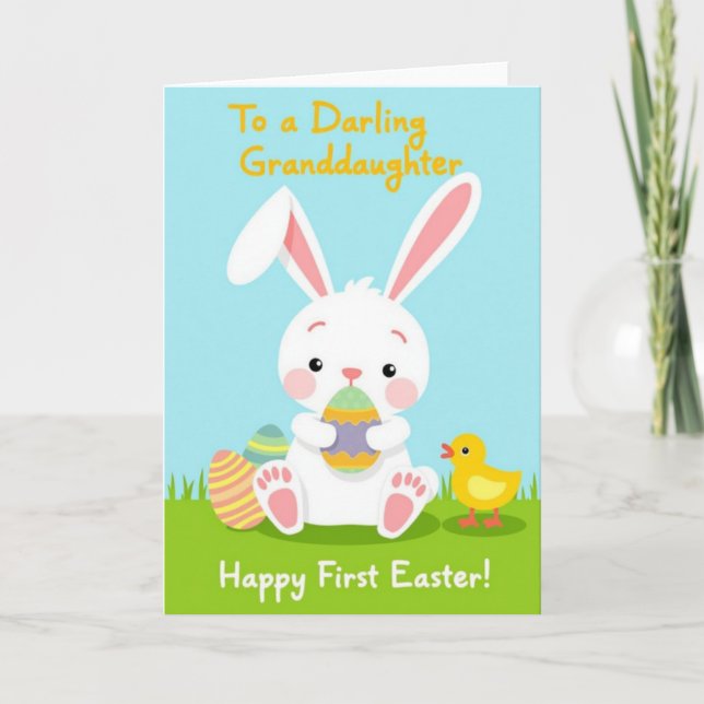Bunny And Egg Celebration Card (Front)