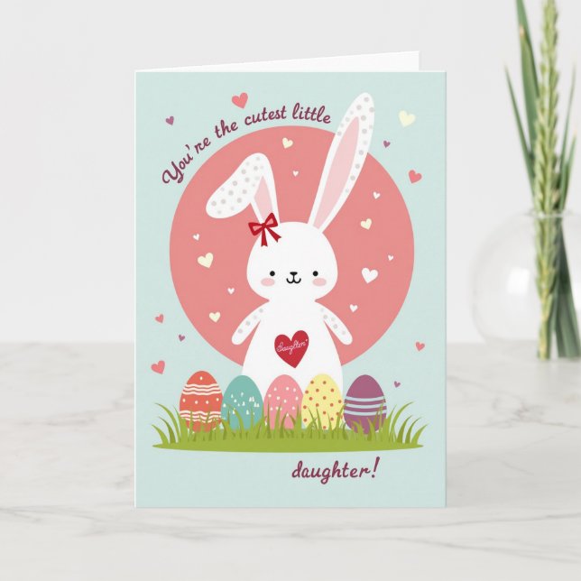 Bunny And Eggs Happy Day Card (Front)