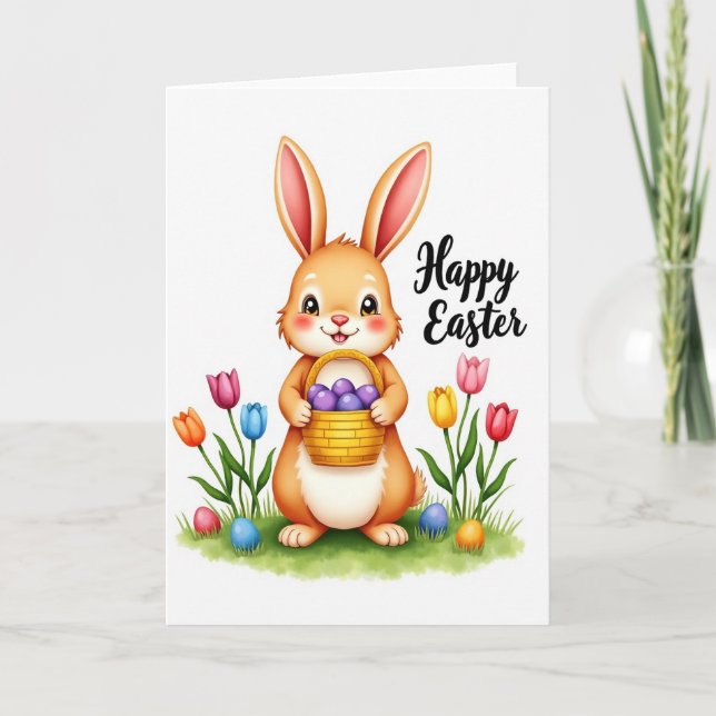Bunny And Eggs Happy Season Card (Front)