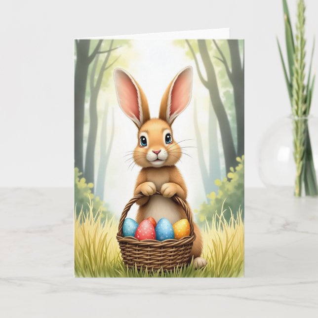 Bunny And Eggs Spring Card (Front)