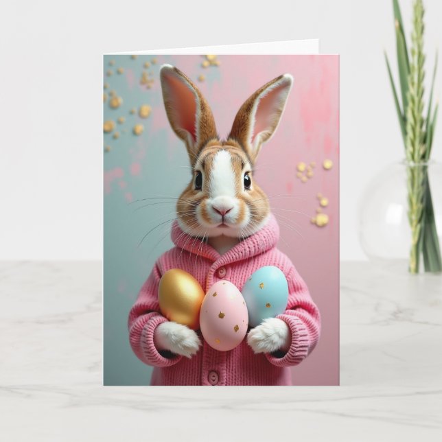 Bunny And Eggs Sweet Celebration Card (Front)