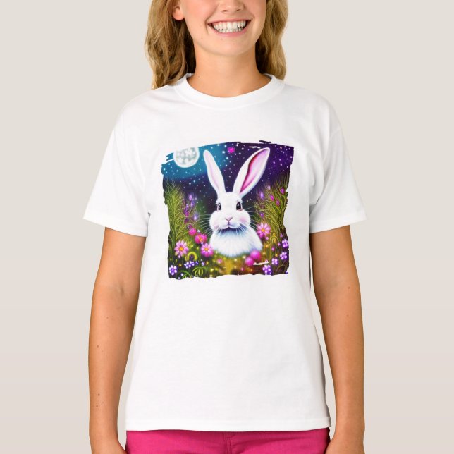 Bunny and flowers T-Shirt (Front)